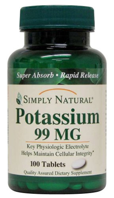 Simply Natural Potassium 99 MG- 100 Tablets