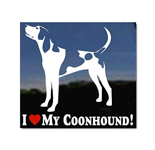 I Love My Coonhound Vinyl Treeing Walker Coonhound Dog Decal Auto Truck Tablet Laptop Sticker