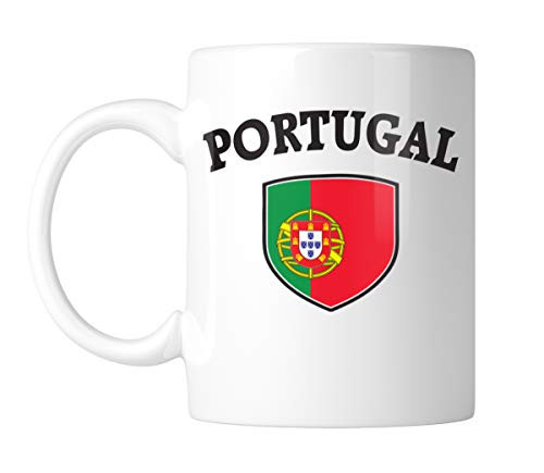 Amdesco Portugal Shield Portuguese Flag 11 Oz White Coffee Mug -1 Mug-