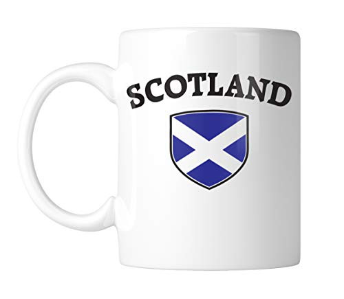 Amdesco Scotland Shield Scottish Flag 11 Oz White Coffee Mug -1 Mug-