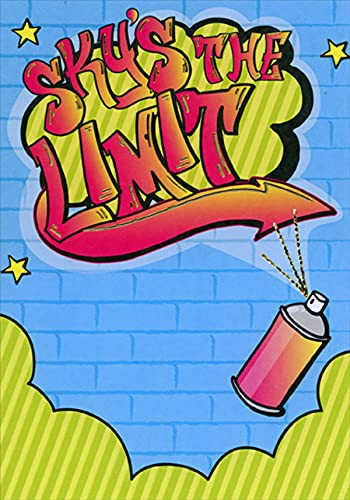 Designer Greetings Sky's The Limit Spray Paint Graduation Congratulations Card