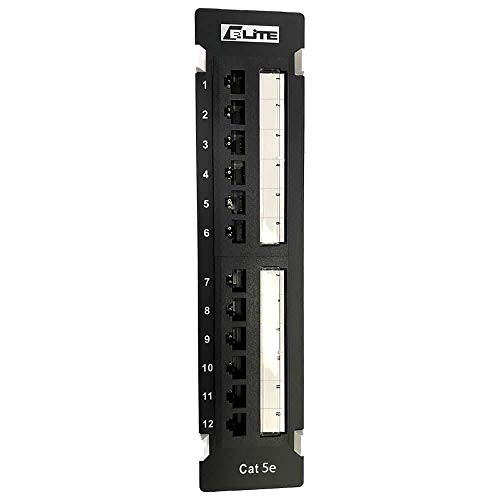 Elite Cat5e 12-Port Vertical Patch Panel Mini with 89D Bracket UL Listed