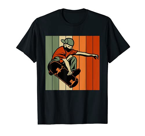Skateboard Skater Vintage Skateboarding Gift Boys Teens Men T-Shirt