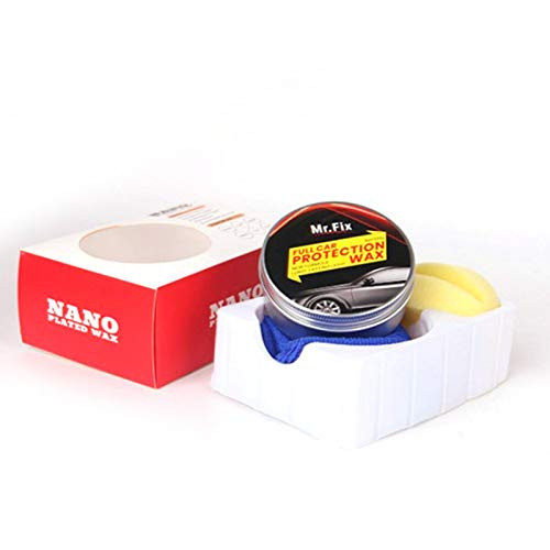 Naysku Carnauba Car Wax- Crystal Hard Wax Gloss Paint Care Scratch Repair Maintenance UV Resistance Wax with Free Sponge and Towel Kit- Give Your Car A Perfect Protection