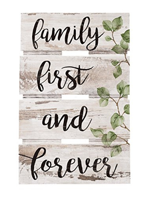 P. GRAHAM DUNN Family First & Forever Whitewash 10 x 15.5 Wood Skid Pallet Wall Plaque Sign P. GRAHAM DUNN Family First & Forever Whitewash 10 x 15.5 Wood Skid Pallet Wall Plaque Sign