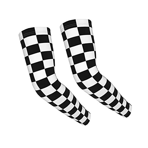 Checkerboard Arm Sleeves For Kids-Cooling Arm Sleeve Uv Sun Protection Sleeves To Cover Arms For Outdoor Sport