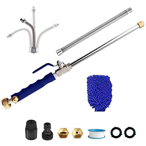 Aokpsrt Hydro Jet High Pressure Power Washer Wand for Garden Hose Portable Watering Sprayer with Universal Hose End and Hydrojet Water Power Nozzle for Gutter Patio Car Window Pet