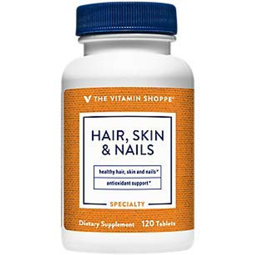 The Vitamin Shoppe Hair- Skin and Nails- with 400MCG of Biotin and Other Essential Vitamins- Nutrient Metabolism Support for Healthy Vibrant Hair- Healthy Skin Strong Nails -120 Tablets- The Vitamin Shoppe Hair- Skin and Nails- with 400MCG of Biotin and Other Essential Vitamins- Nutrient Metabolism Support for Healthy Vibrant Hair- Healthy Skin Strong Nails -120 Tablets-