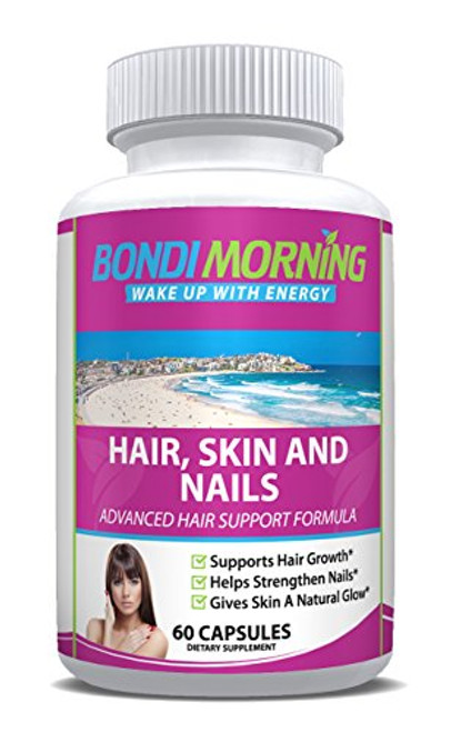 Hair Skin and Nails Premium Dietary Supplement  100 percent Natural  and  Healthy Vitamins- Extra Strong Formula with Folic Acid and Biotin Promotes Stronger Nails and Hair Growth  60 Capsules