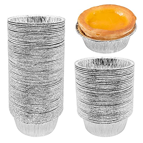 Wtcynla 100 Pack 4 Inch Round Foil Pie Pans Disposable Mini Pie Pans Small Pie Tins Durable Mini Foil Pans for Pie- Fruit Tarts- Quiche