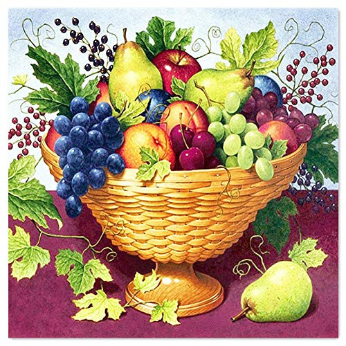 TianMaiGeLun Full Drill 5d Diamond Painting Kits Cross Stitch Craft Kit New DIY Kits for Kids Adults Paint by Number Kits -Fruit- 30x30cm- Round Drill-