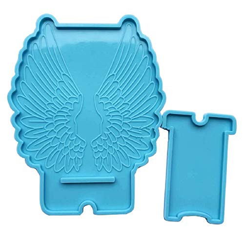 Xidmold Wing Cell Phone Stand Silicone Mold Mobile Phone Holder Epoxy Resin Moulds Portable Cell Phone Bracket Silicone Resin Mold Polymer Clay Mold DIY Craft Moulds
