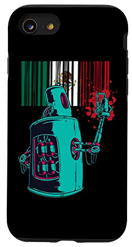 iPhone SE -2020- / 7 / 8 Mexico Heritage Mexican Roots Robot Spray Paint Case