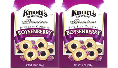 Knott's Berry Farm Bite Size Boysenberry Shortbread Cookies 10 oz Box 2-Pack -Boysenberry- 2-Pack-