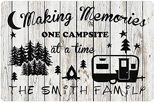 Personalized Camping Signs Camper Accessories for Travel Trailers Making Memories One Campsite at A Time Room Family Art Wall RV Decor