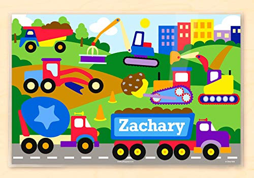 Olive Kids Under Construction Bedding Coordinating Personalized Placemat