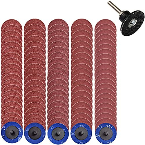 100Pcs Roloc Quick Change Discs Set-2 inch Die Grinder Roloc Sanding Discs with 1/4" Holder-for Die Grinder Surface Prep Strip Grind Polish Finish Burr Rust Paint Removal-Surface Conditioning Discs
