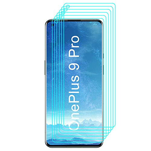 J and D Compatible for OnePlus 9 Pro Screen Protector -6-Pack-- Not Full Coverage- HD Clear Protective Film Shield Screen Protector for OnePlus 9 Pro Crystal Clear Film