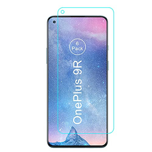 J and D Compatible for OnePlus 9R Screen Protector -6-Pack-- Not Full Coverage- HD Clear Protective Film Shield Screen Protector for OnePlus 9R Crystal Clear Film