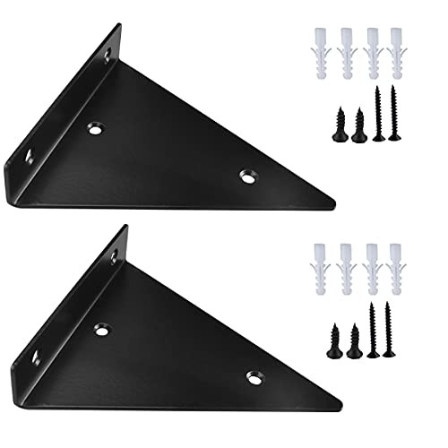 Shelf Brackets 6 inch Heavy Duty Stainless Steel Shelf Bracket 2PCS Wall Mounted DIY Triangle Floating Shelf Bracket for Table Work Bench