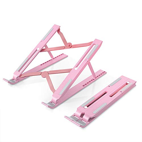 SINLOOG ABS Laptop Stand- Ergonomic Foldable Laptop Holder Riser Adjustable Portable Notebook Stand Tablets Compatible with 10-15.6" Laptops-Lightweight Computer Mount -Pink-