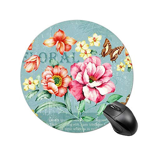 Round Table Mat 17 Round Mousepad for Laptop- Computer  and  PC- Non-Slip Rubber Base- Waterproof- Customized Gaming  and  Office Mouse Mat