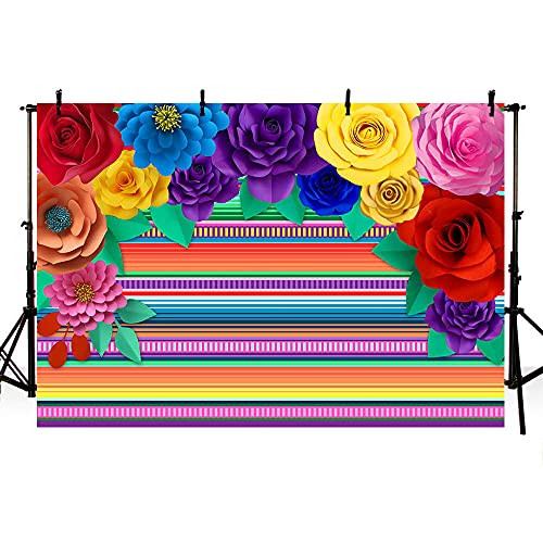 MEHOFOND 7x5ft Mexican Theme Striped Paper Flowers Background Fiesta Cinco De Mayo Party Table Banner Decor Photography Props Photo Booth Backdrop Supplies MEHOFOND 7x5ft Mexican Theme Striped Paper Flowers Background Fiesta Cinco De Mayo Party Table Banner Decor Photography Props Photo Booth Backdrop Supplies