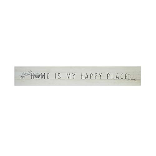 NIKKY HOME 36" x 6" Rustic Wooden Wall Plaque Sign with Quotes Home is My Happy Place