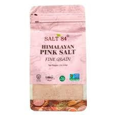 Salt 84 Himalayan Pink Salt Fine Grain Kosher Vegan Non-GMO Halal -1 lb Bag- Detox Spa