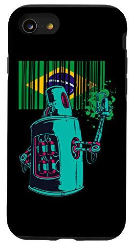 iPhone SE -2020- / 7 / 8 Brazil Heritage Brazilian Roots Robot Spray Paint Case