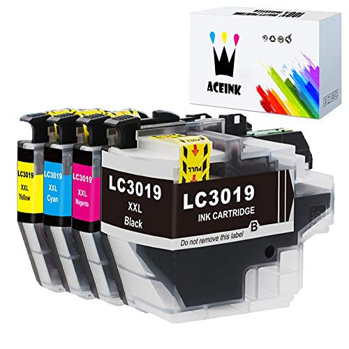 AceInk Compatible LC3019 XXL Ink Cartridges 4 Packs (BK/C/M/Y) for Brother LC3019 Work with Brother MFC-J5330DW, MFC-J5335DW, MFC-J6530DW, MFC-J6730DW, MFC-J6930DW Inkjet Printer