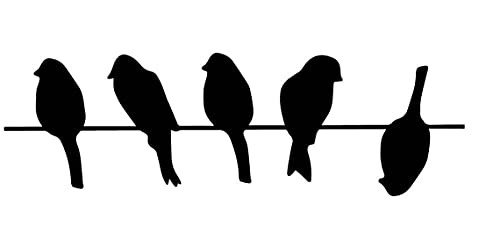 Birds On a Wire Vinyl Sticker Decals for Car Bumper Window Laptop Tablet Phone -Black- 12-inches-