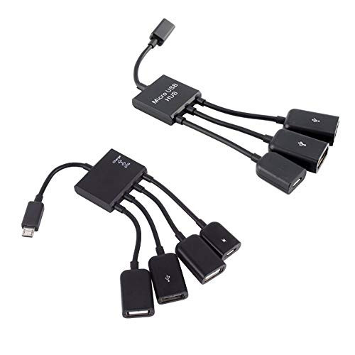 Lysee Data Cables - OTG 3/4 Port Micro USB Power Charging Hub Cable Spliter Connector Adapter For Smartphone Computer Tablet PC Data Wire - -Color: 3 Port-