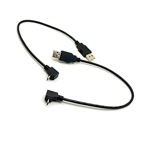 2pcs USB 2.0 Male to Micro USB Up  and  Down Angled 90 Degree Cable for Cell Phone Tablet 30cm