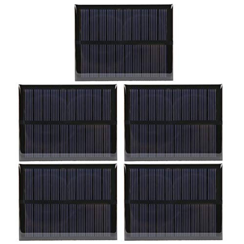 Solar Panel Module- 5Pcs Mini Epoxy Solar Panel Small Epoxy Battery Cell Board Module Polysilicon 90 x 70MM DC5V 160mA