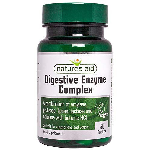 Natures Aid Digestive Enzyme Complex -with Betaine HCI- 60 Tablets. Suitable for Vegetarians.