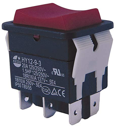 Power First Rocker Switch- Contact Form: DPDT- Number of Connections: 6- Terminals: 0.250" Quick Connect Tab
