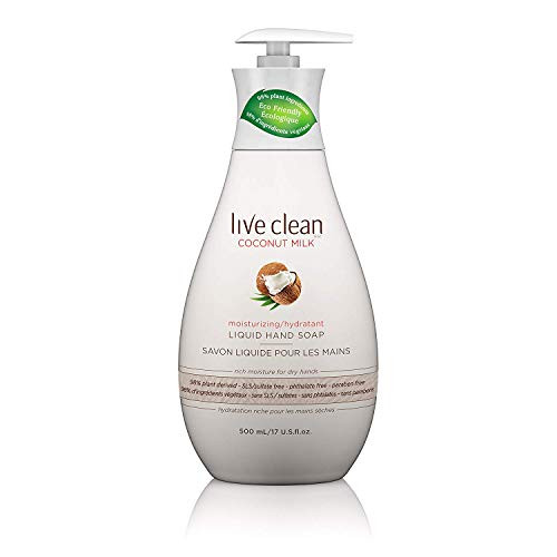 Live Clean Hand Soap Coconut Milk 17 Ounce Pump -502ml- -2 Pack-