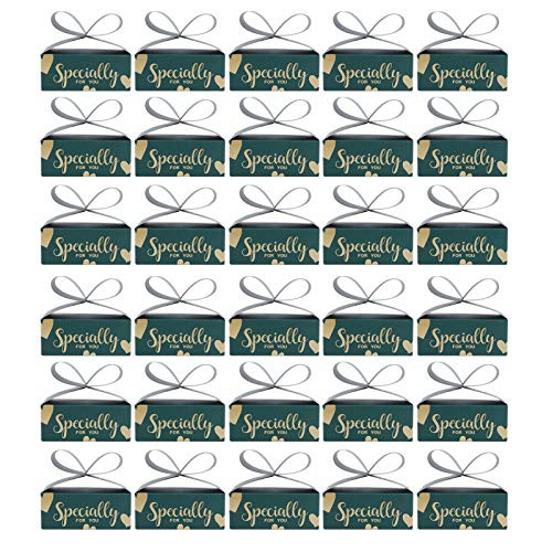 Wedding Gift Boxes- 30Pcs Candy Box- Non?Toxic Paperboard for Parties Birthdays-Forest Green-