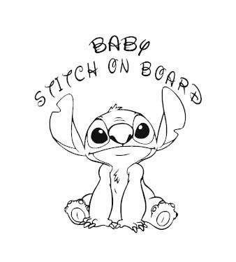 Baby Stitch On Board - Baby On Board Decal by Check Custom Design