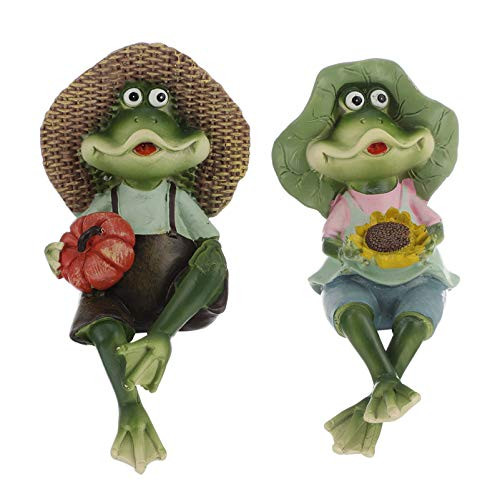 IMIKEYA 2pcs Couple Frog Figurines Statue Sitting Frog Table Ornament Resin Yard Figurines for Outdoor Home Lawn Decor IMIKEYA 2pcs Couple Frog Figurines Statue Sitting Frog Table Ornament Resin Yard Figurines for Outdoor Home Lawn Decor