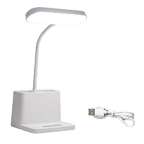 fregthf Exterior Light Fixture USB Charging Lights Desk Light with Pen Holder LED Rechargeable Table Study Lamp for Reading Dorm White