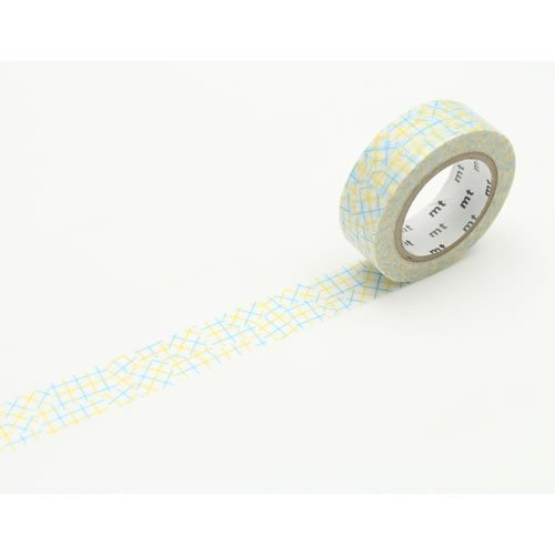 KAMOI mt 1P -Check Collage/Yellow- Masking Tape -Japan Import-