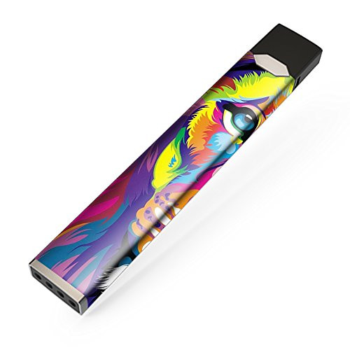 Skin Decal Vinyl Wrap for JUUL Vape stickers skins cover/ Colorful Lion Abstract Paint