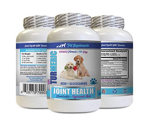 PET SUPPLEMENTS Dog Joint and Hip Food - Turmeric Joint Health for Dogs - Advanced Formula for Joints - Dog Turmeric Curcumin - 1 Bottle -60 Tablets-