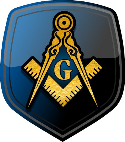 ProSticker 106 -One- 4" Masonic Series Freemason compass Shield Decal Sticker