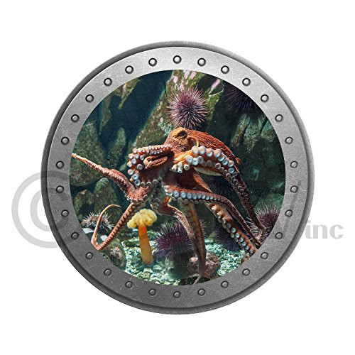 Porthole Vinyl Lettering Decal Home Decor Wall Art Saying Nautical Ocean -Octopus-