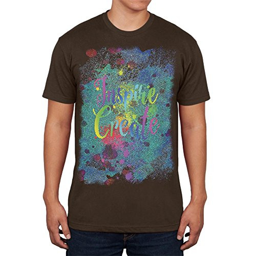 Inspire and Create Half Tone Paint Art Mens T Shirt Brown SM