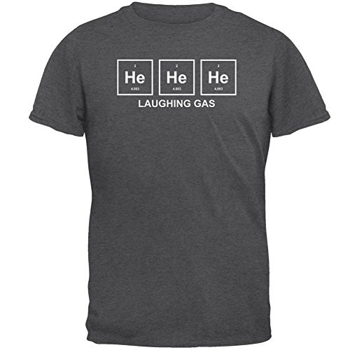 He He He Helium Laughing Gas Funny Periodic Table Mens T Shirt Dark Heather LG