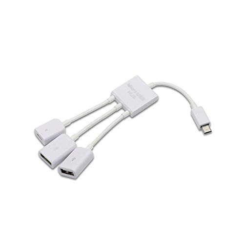3 in 1 Micro USB Hub Adapter-Micro USB Male to USB 2.0 Female Cable Adaptor Power 3-Port OTG Host Cable Cord Adapter Extension Adapter for Smartphone and Tablet Black 3 in 1 Micro USB Hub Adapter-Micro USB Male to USB 2.0 Female Cable Adaptor Power 3-Port OTG Host Cable Cord Adapter Extension Adapter for Smartphone and Tablet Black